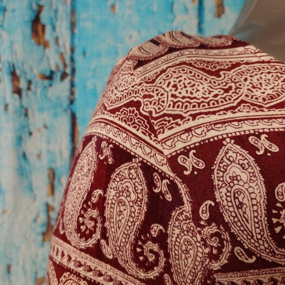 Rose+Olive long sleeve Burgundy paisley shirt - Picture 12 of 14